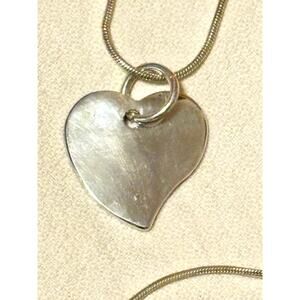 Sterling Silver Heart on Long 30” Sterling Silver Chain.